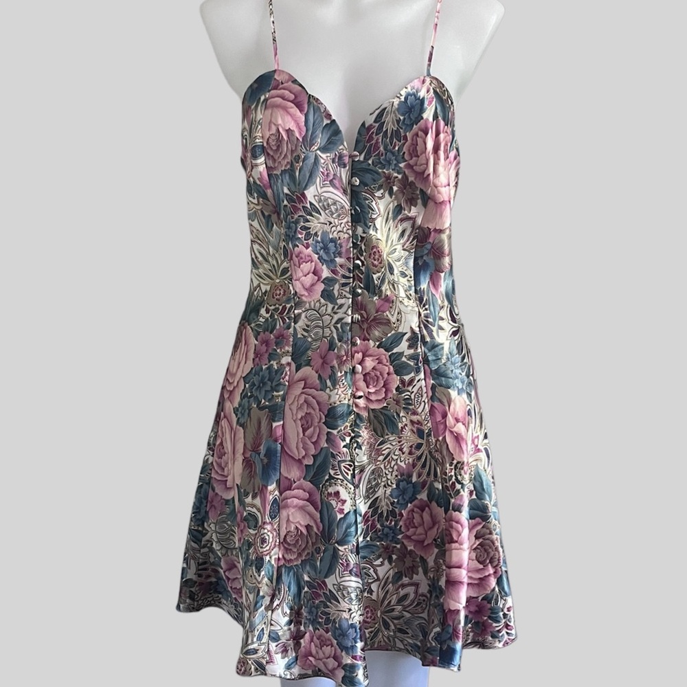 vintage 90s victoria’s secret floral babydoll slip dress